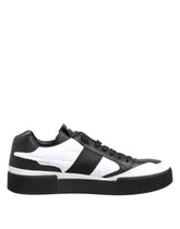 Dolce & Gabbana Black White Leather MIAMI Low Top Sneakers Shoes